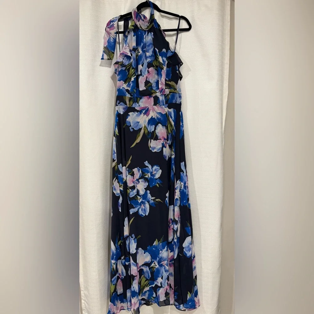 Eliza J NWT Navy Floral Maxi Dress - Picture 1 of 8